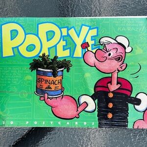 Vtg. Popeye Ephemera Postcard Book by E.C. Seager 1997 Wimpy Olive Oyl Sweet Pea